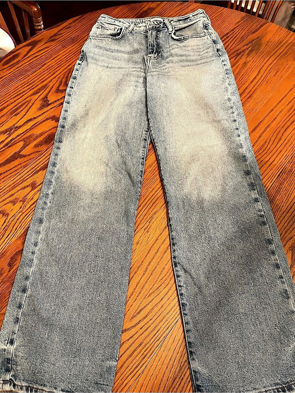 Forever 21 Wide Leg Jeans in Blue Waist 4